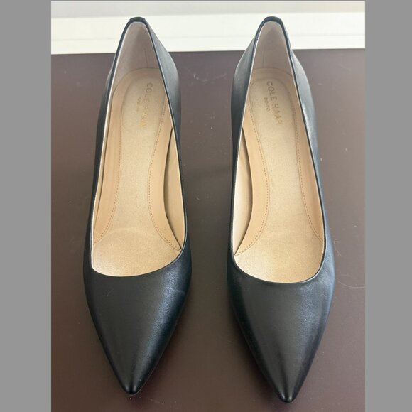 Cole Haan Grand Go-To Black Leather Pointed Toe Pumps – Size 8 - Picture 1 of 6